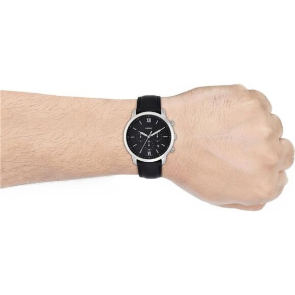 Men's Chronograph Watch with Stainless Steel Bracelet or Genuine Leather Band - Picture 6 of 7